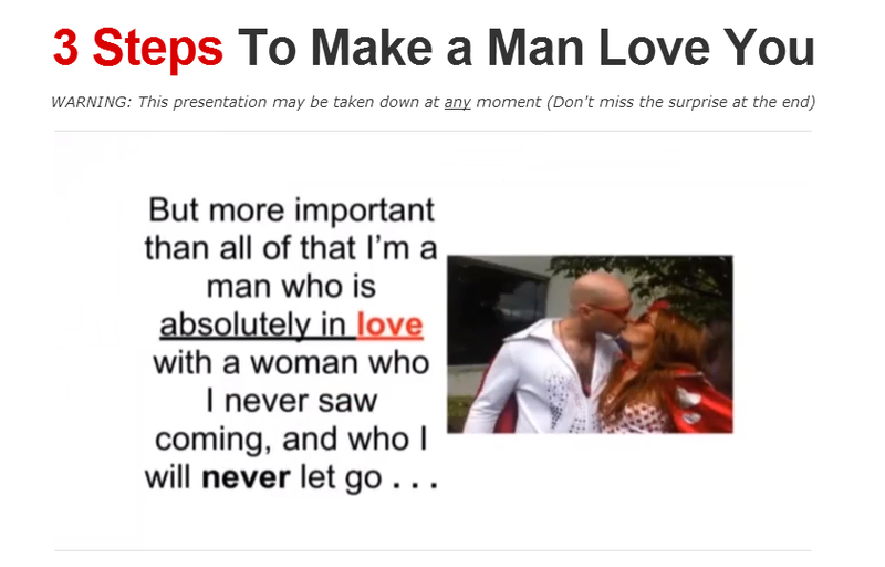 Illustration for article titled 'Unappreciated, Ignored or Shut Out By A Man'? Behold '3 Steps To Make A Man Love You.'